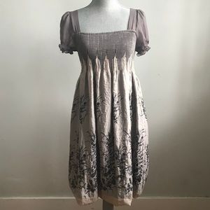 LAPIS Gray Silk Embroidered Dress One Size